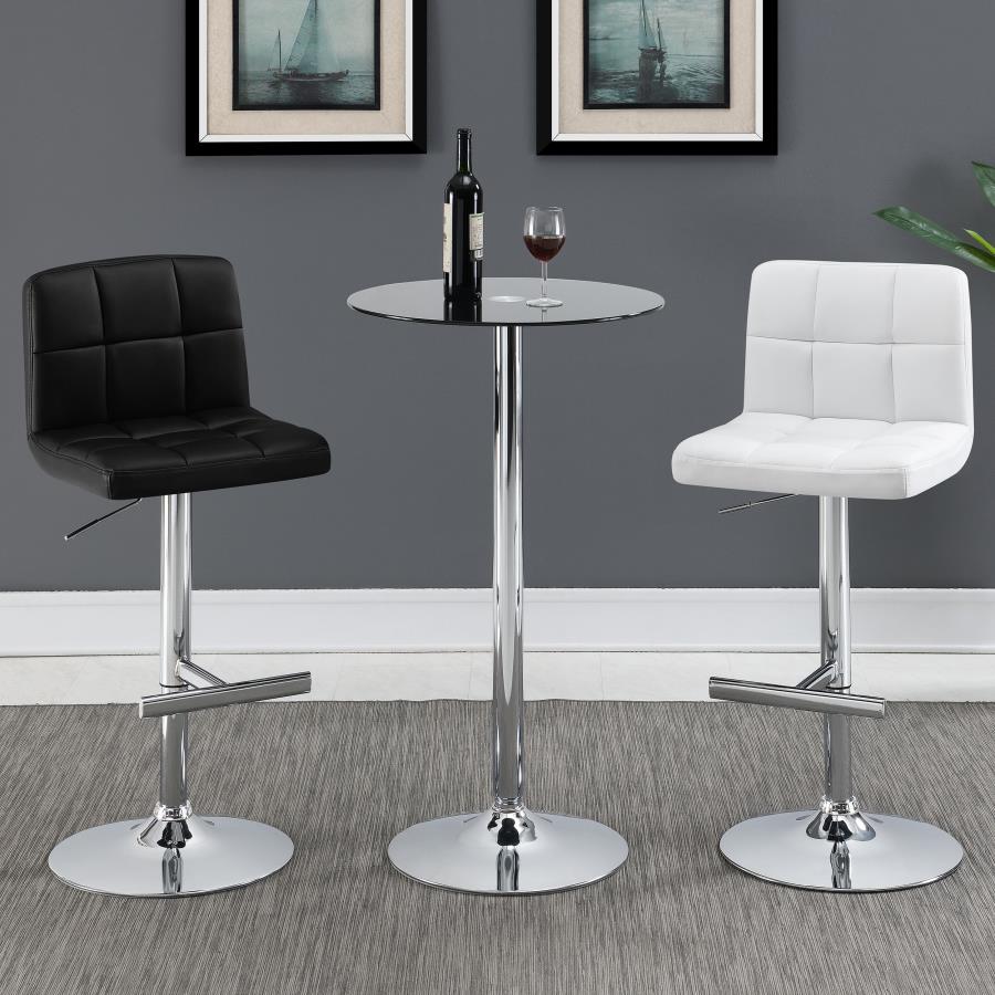 Modal Additional Images for Lenny Upholstered Adjustable Bar Stool White (Set of 2)