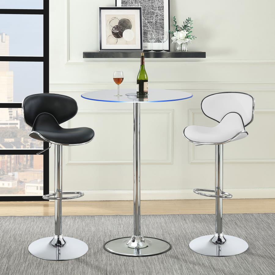 Modal Additional Images for Edenton Upholstered Adjustable Bar Stool Black (Set of 2)