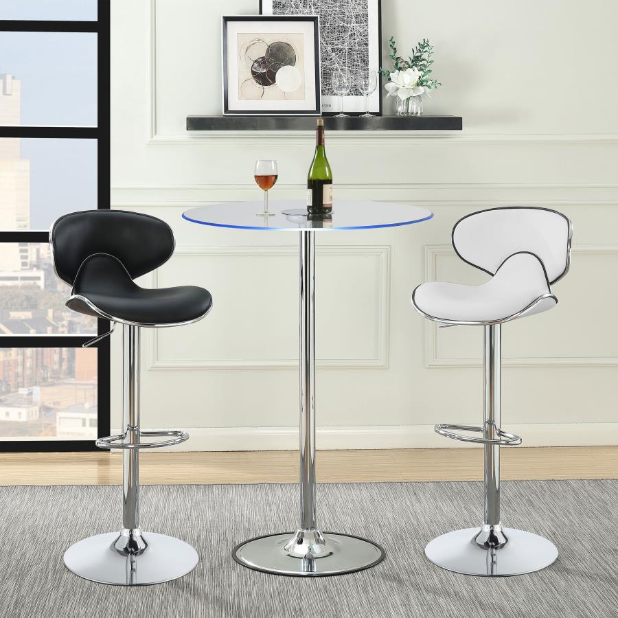 Modal Additional Images for Edenton Upholstered Adjustable Bar Stool White (Set of 2)
