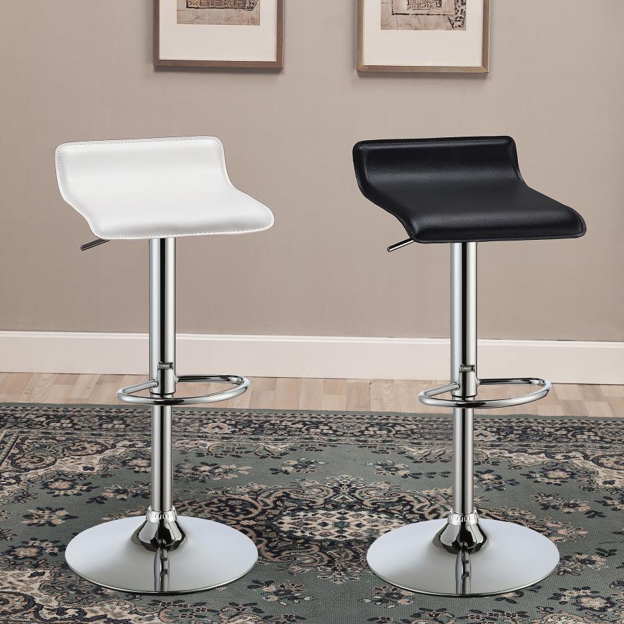 Modal Additional Images for Bidwell Upholstered Adjustable Bar Stool White (Set of 2)