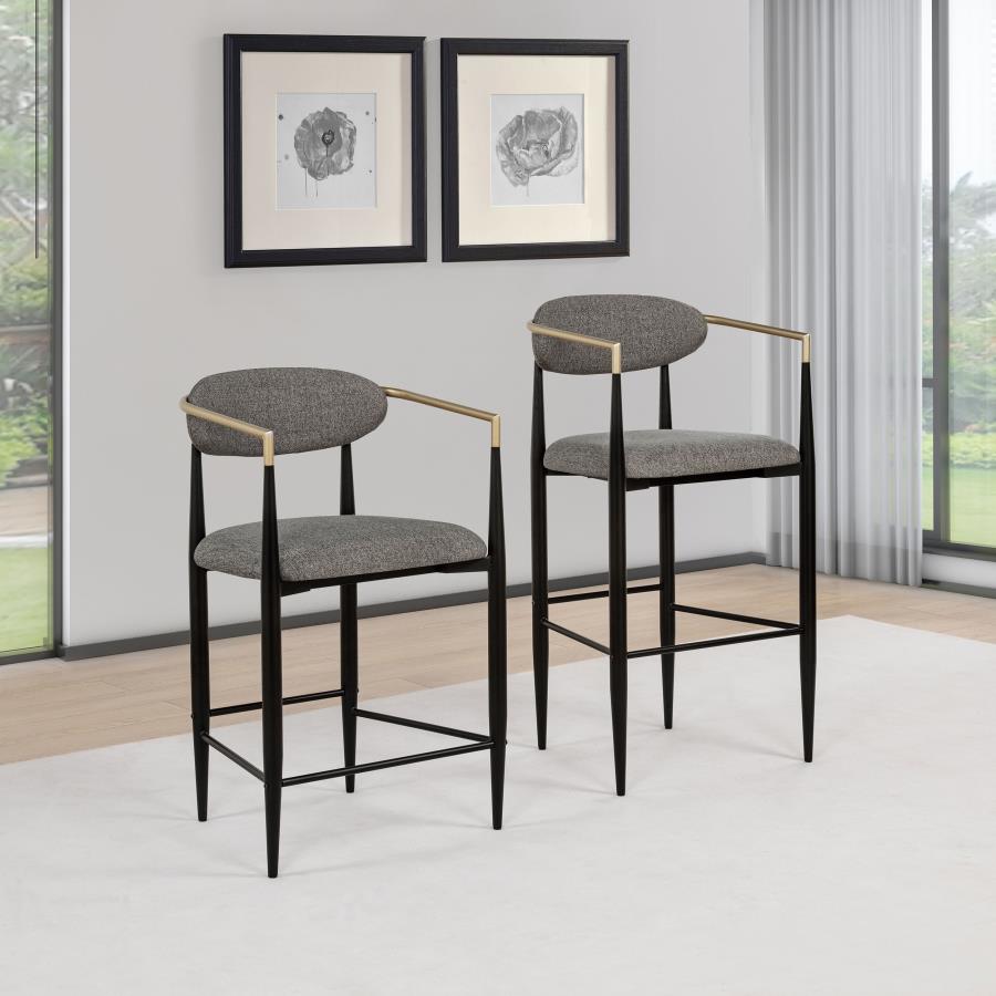 Modal Additional Images for Tina Fabric Upholstered Counter Chair Dark Grey (Set of 2)