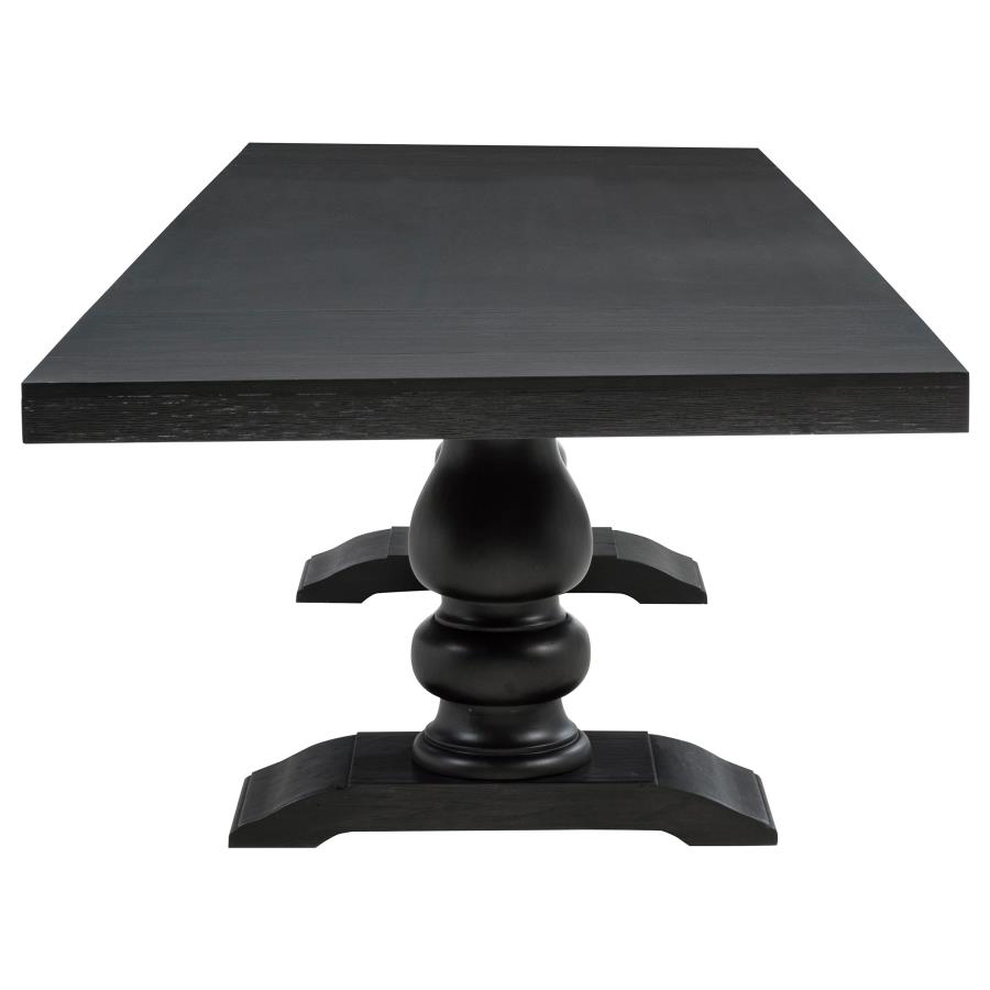Phelps 7-piece Rectangular Dining Table Set Distressed Noir