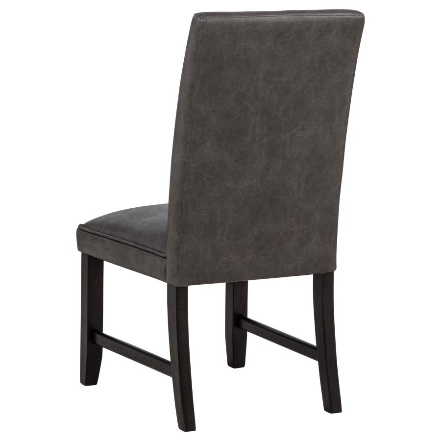 Averill Faux Leather Upholstered Dining Side Chair Dark Grey (Set of 2)