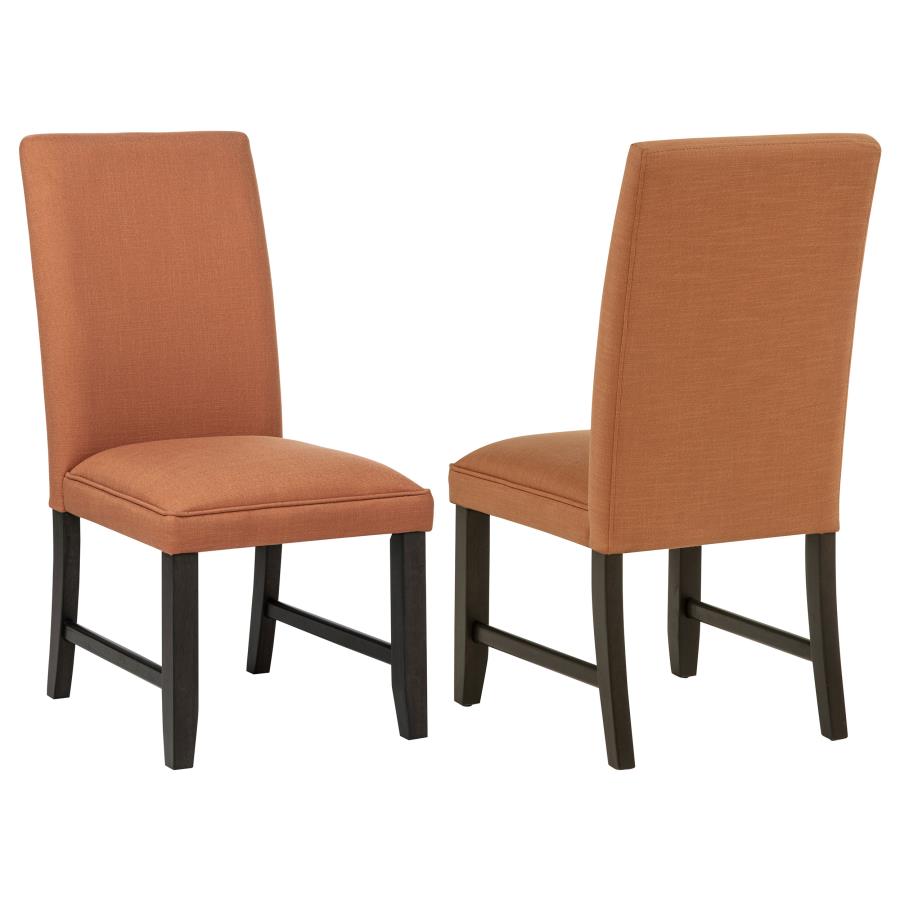 (image for) Berning Fabric Upholstered Parson Side Chair Salmon Orange (Set of 2)
