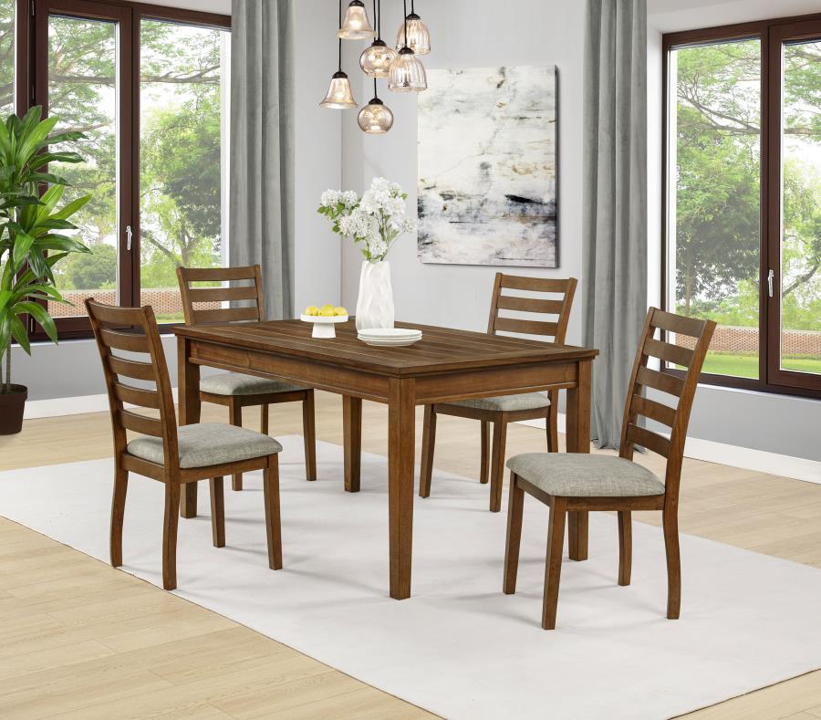 (image for) Atwood 5-piece Rectangular Wood Dining Set Warm Brown