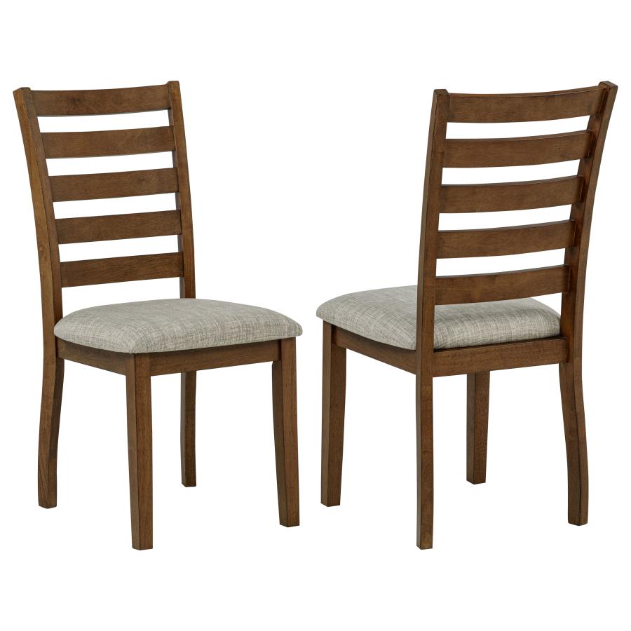 (image for) Atwood Wood Dining Side Chair Upholstered Seat Warm Brown