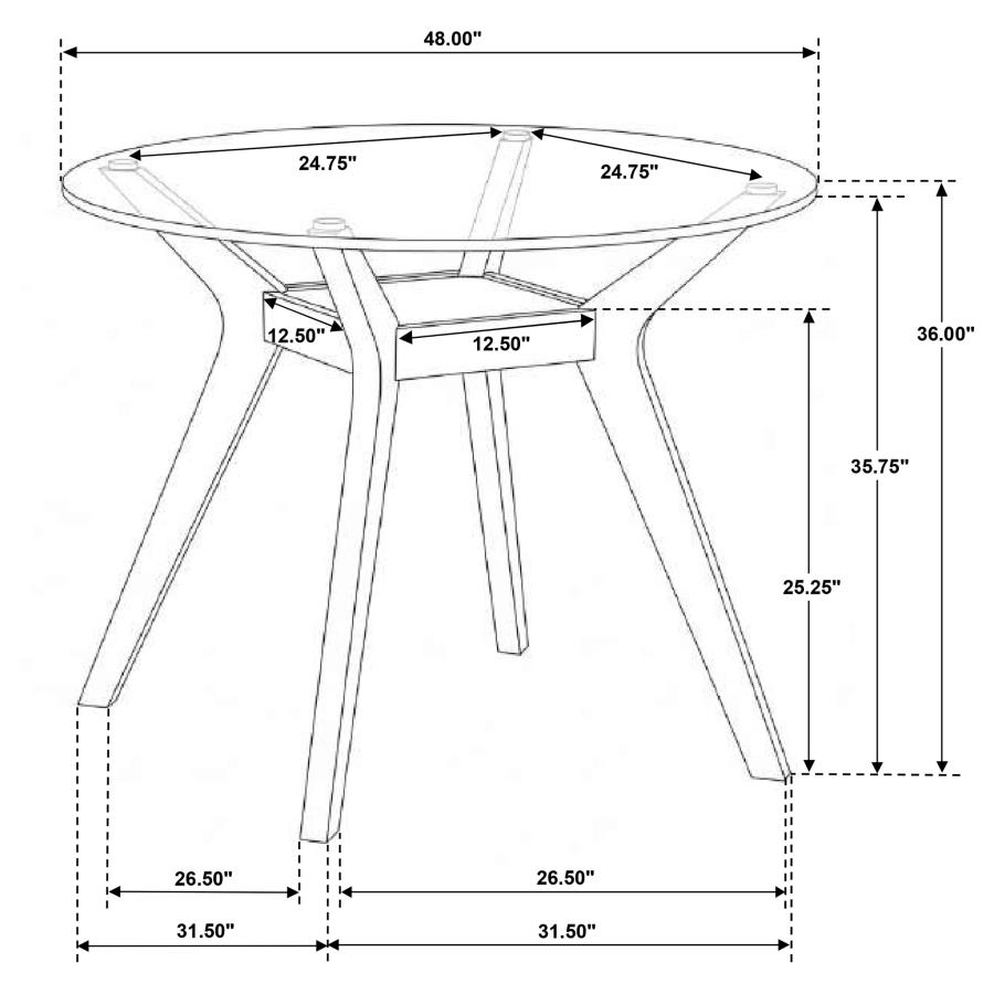 Paxton Round 48-inch Glass Top Counter Height Dining Table Brown