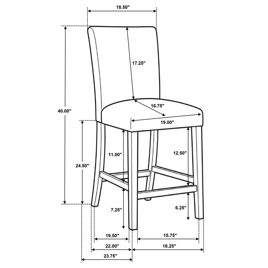 Paxton Upholstered Counter Height Dining Chair Grey (Set of 2)