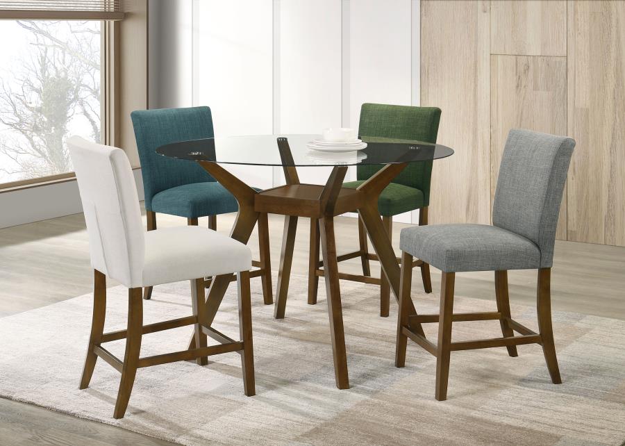 Modal Additional Images for Paxton Upholstered Counter Height Dining Chair Teal Blue (Set of 2)