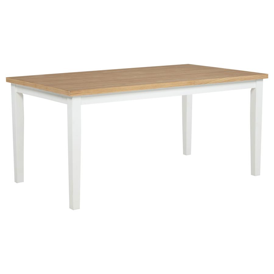 (image for) Andrews 66-inch Rectangular Dining Table Light Ash and White
