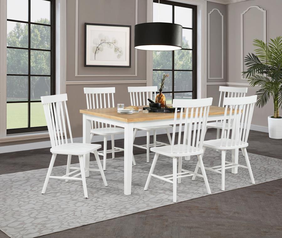 Modal Additional Images for Andrews 66-inch Rectangular Dining Table Light Ash and White