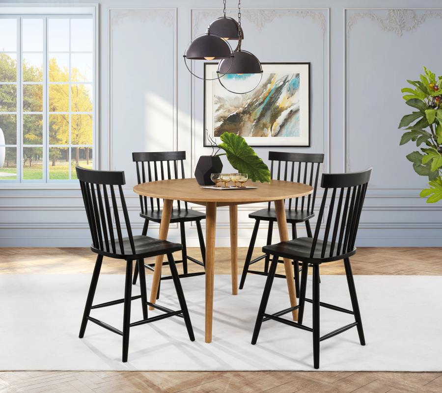 Modal Additional Images for Andrews Windsor Counter Height Dining Side Chair Black (Set of 2)
