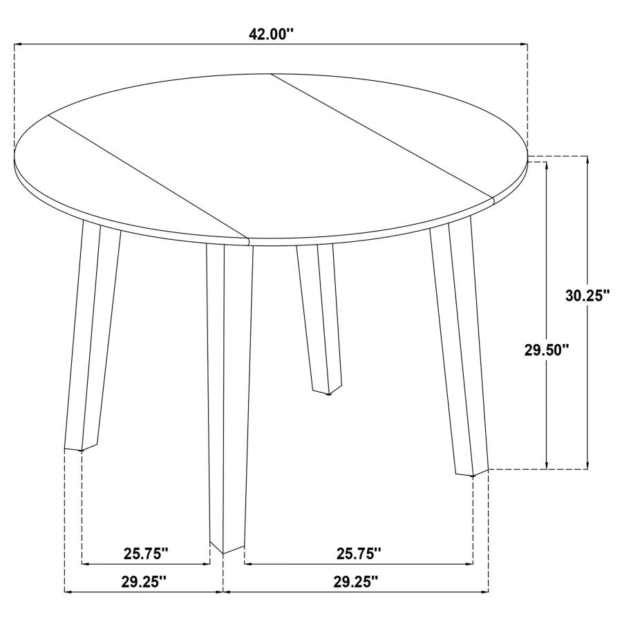 Catley 5-piece Round Drop Leaf Dining Table Set Dark Coffee