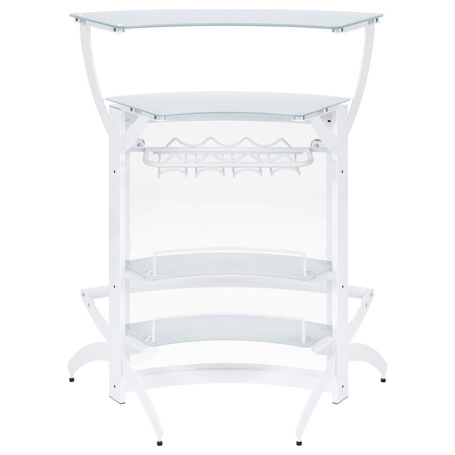 Dallas 2-shelf Curved Freestanding Home Bar Cabinet White