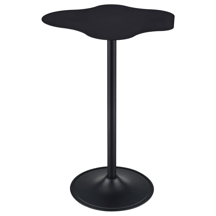 Keanu Curved 29-inch Cloud-Shaped Bistro Bar Table Black (image for) Keanu Curved 29-inch Cloud-Shaped Bistro Bar Table Black