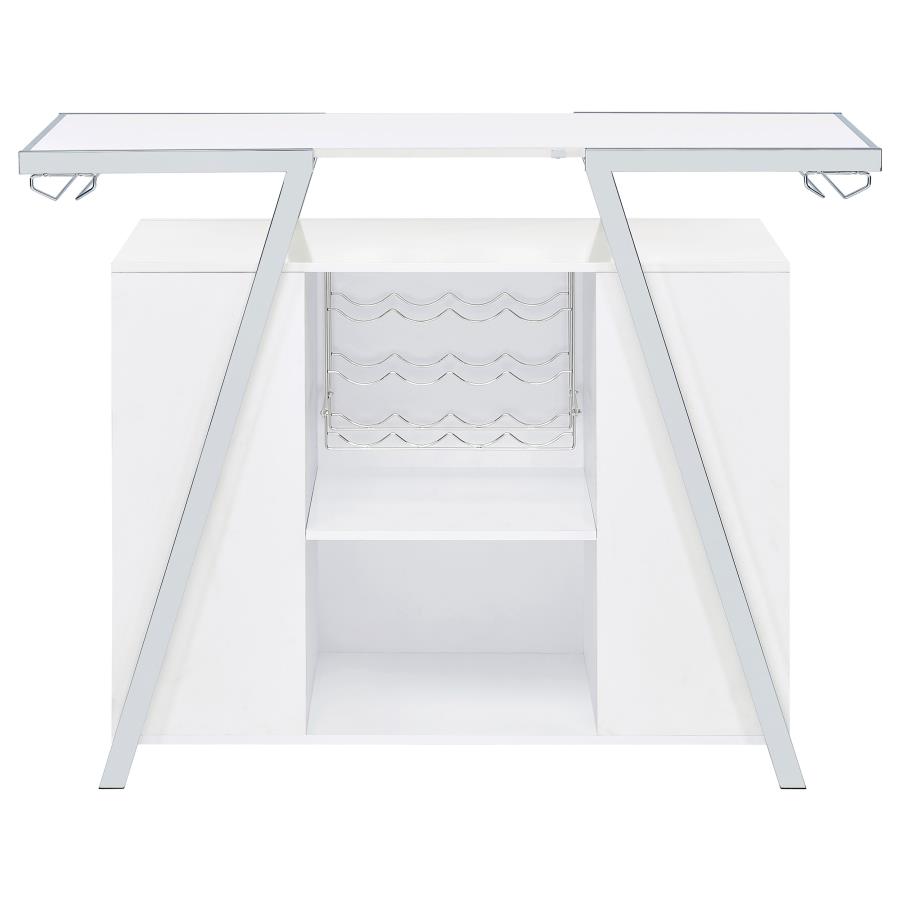 Araceli Freestanding LED Home Bar Cabinet White High Gloss
