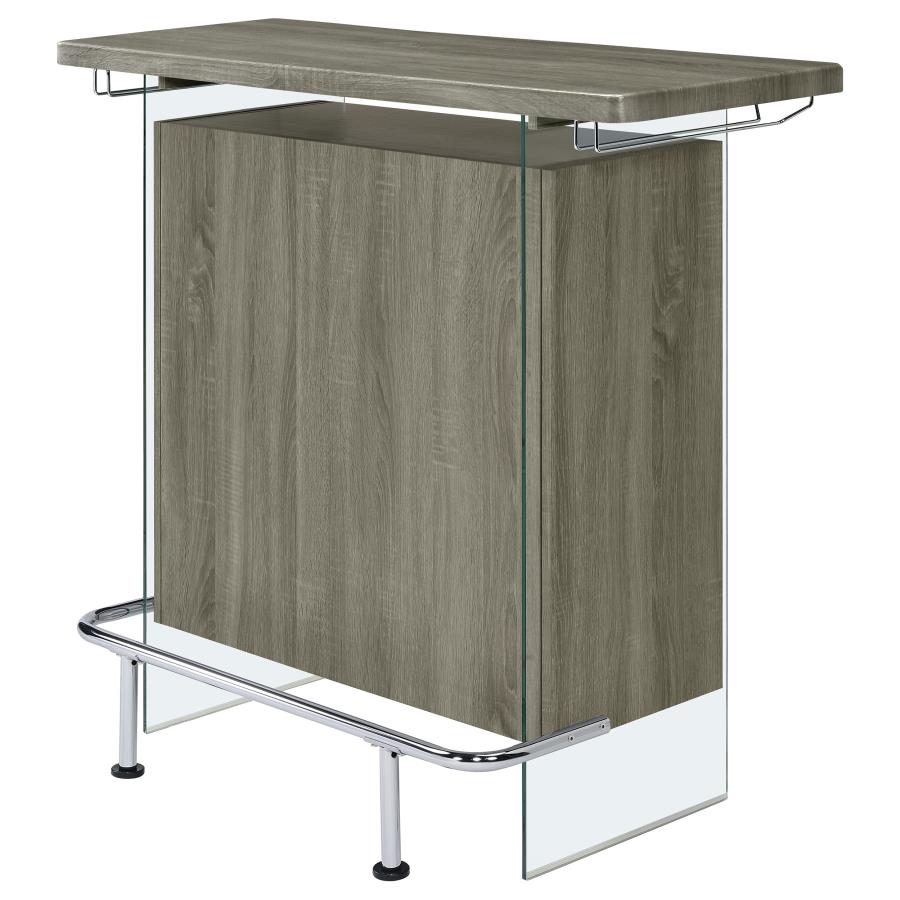 Acosta Freestanding Home Bar Wine Cabinet Weathered Grey