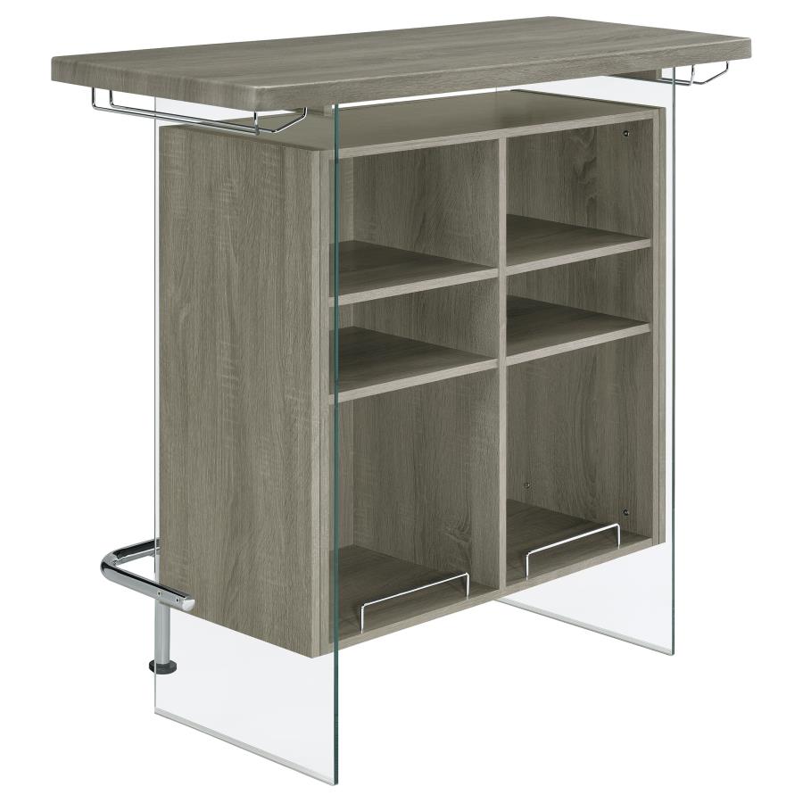 Acosta Freestanding Home Bar Wine Cabinet Weathered Grey