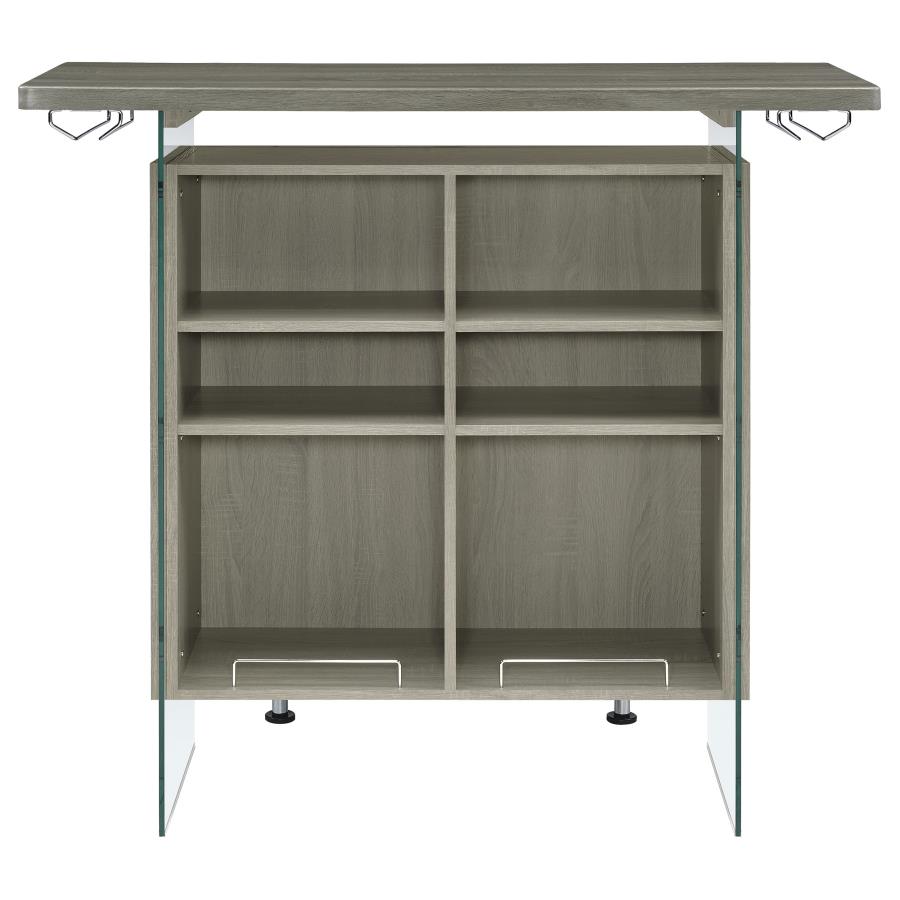 Acosta Freestanding Home Bar Wine Cabinet Weathered Grey