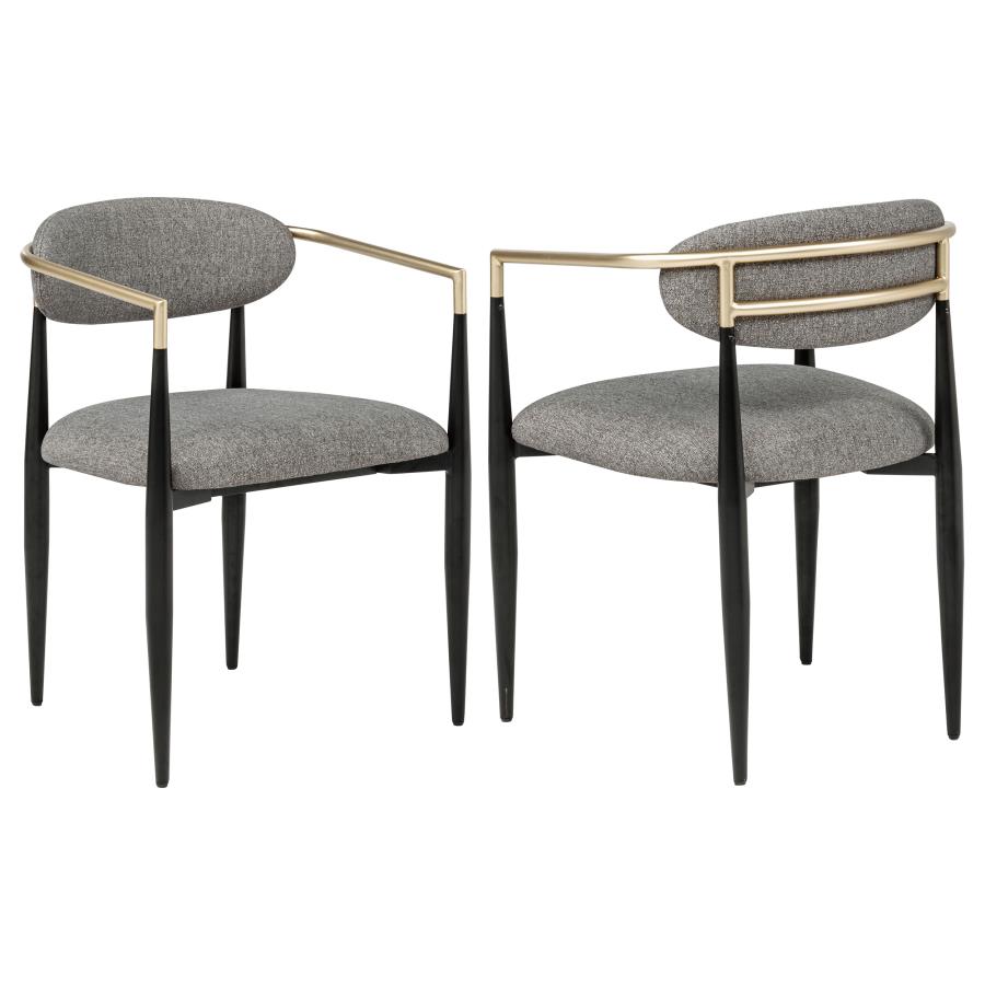 (image for) Bradbury Fabric Upholstered Dining Arm Chair Grey (Set of 2)