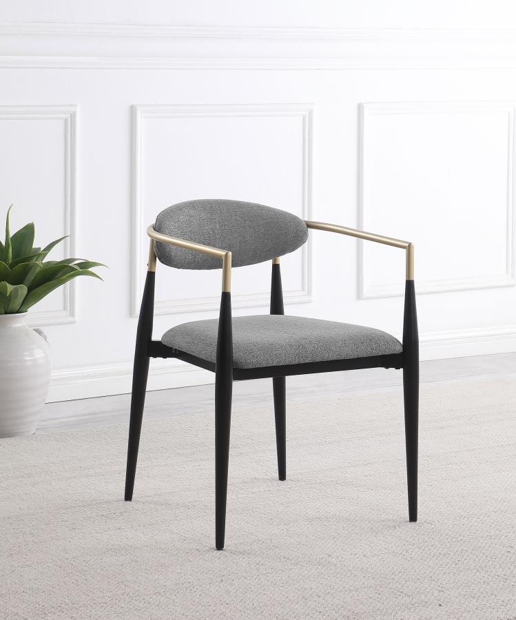 Bradbury Fabric Upholstered Dining Arm Chair Grey (Set of 2)