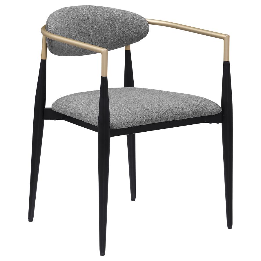 Bradbury Fabric Upholstered Dining Arm Chair Grey (Set of 2)