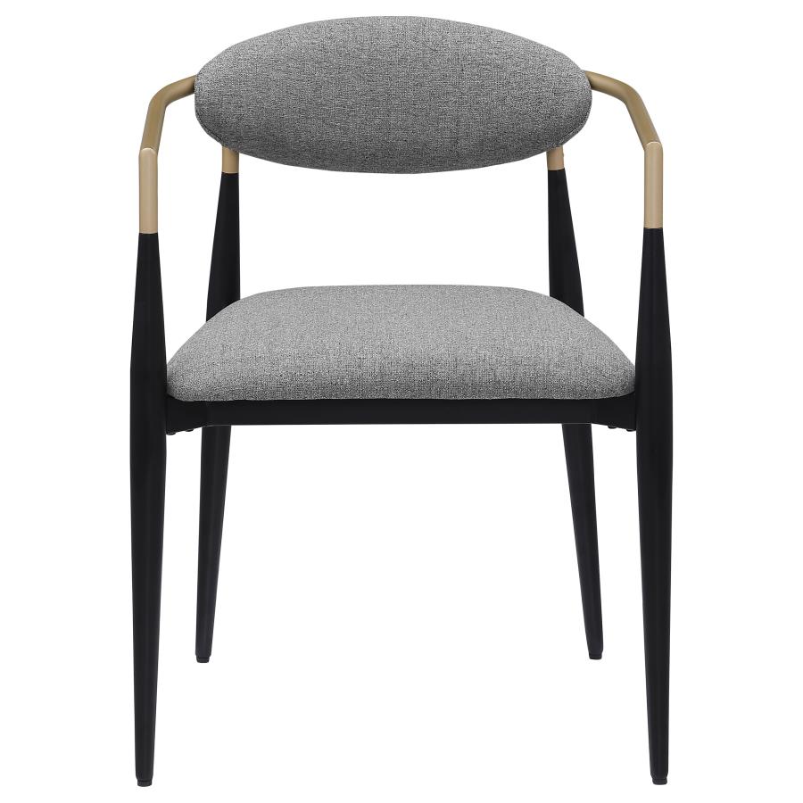 Bradbury Fabric Upholstered Dining Arm Chair Grey (Set of 2)
