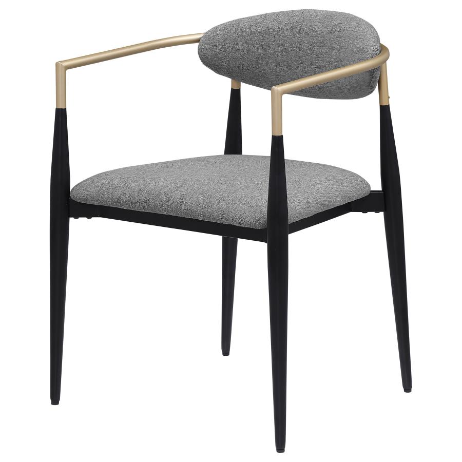 Bradbury Fabric Upholstered Dining Arm Chair Grey (Set of 2)