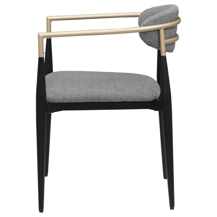 Bradbury Fabric Upholstered Dining Arm Chair Grey (Set of 2)