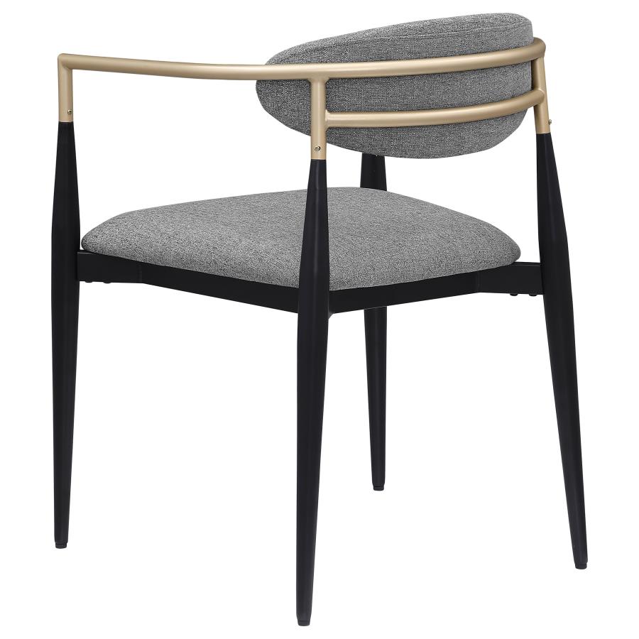 Bradbury Fabric Upholstered Dining Arm Chair Grey (Set of 2)