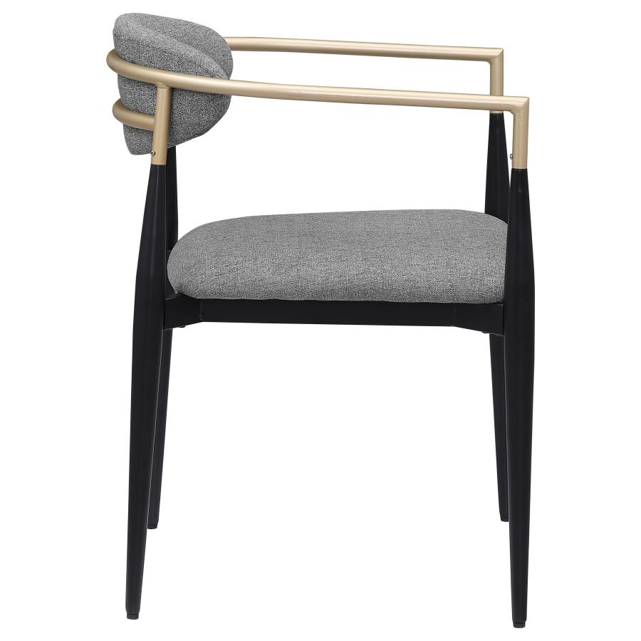 Bradbury Fabric Upholstered Dining Arm Chair Grey (Set of 2)