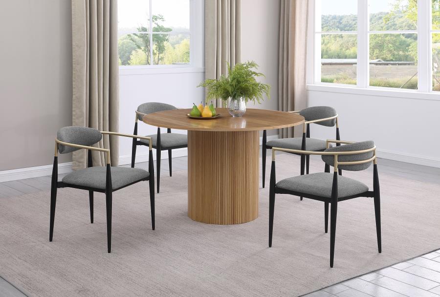 Modal Additional Images for Bradbury Fabric Upholstered Dining Arm Chair Grey (Set of 2)