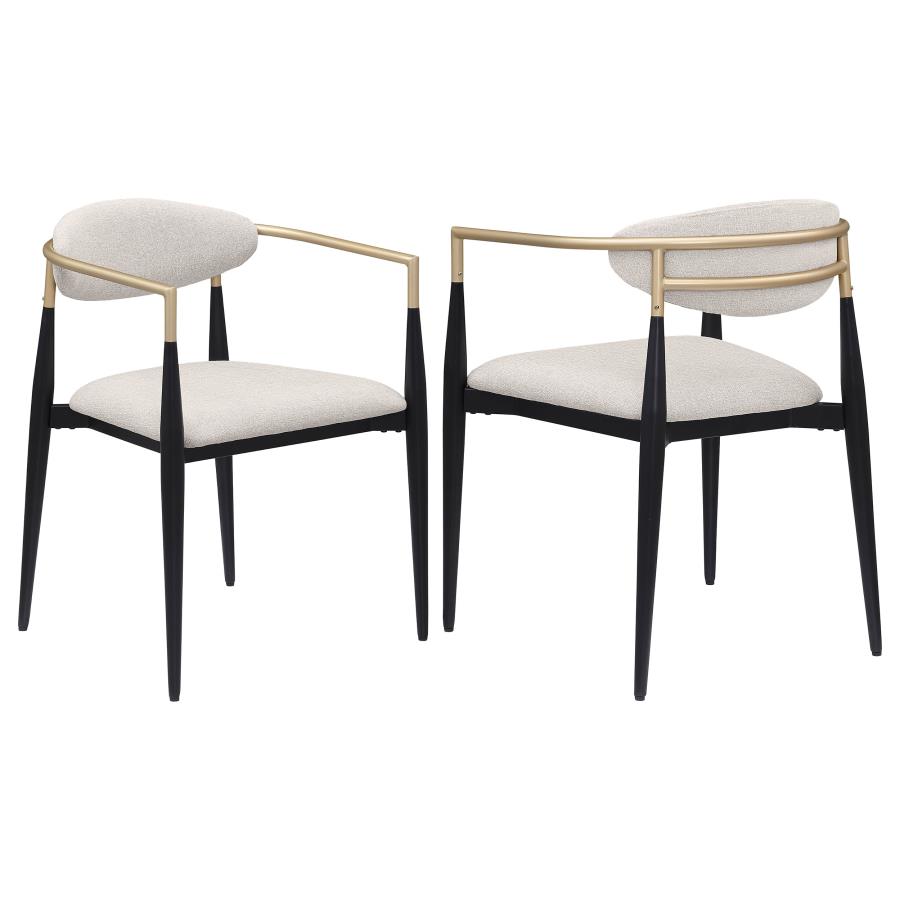 (image for) Bradbury Fabric Upholstered Dining Arm Chair Beige (Set of 2)