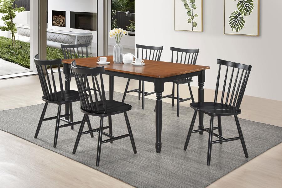 Modal Additional Images for Hollyoak Windsor Wood Dining Side Chair Black (Set of 2)