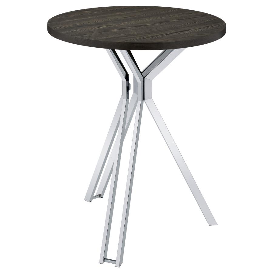 Edgerton Round 35-inch Pub Height Bistro Bar Table Dark Oak (image for) Edgerton Round 35-inch Pub Height Bistro Bar Table Dark Oak