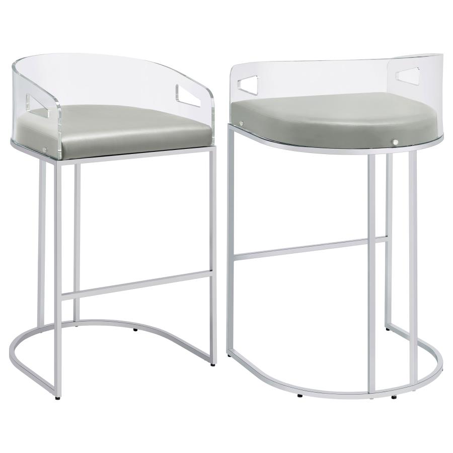 Thermosolis Clear Acrylic Bar Chair Chrome (Set of 2) (image for) Thermosolis Clear Acrylic Bar Chair Chrome (Set of 2)