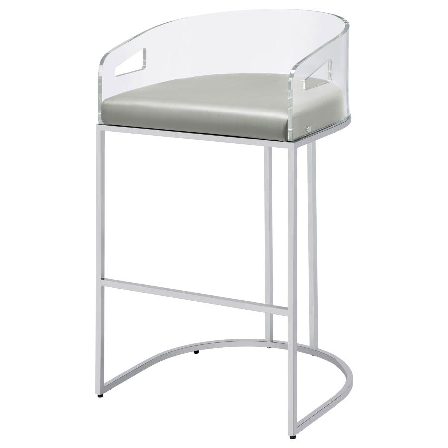 Thermosolis Clear Acrylic Bar Chair Chrome (Set of 2)