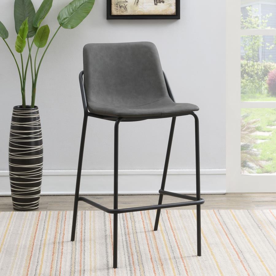 Earnest Upholstered Bar Chair Grey (Set of 2)