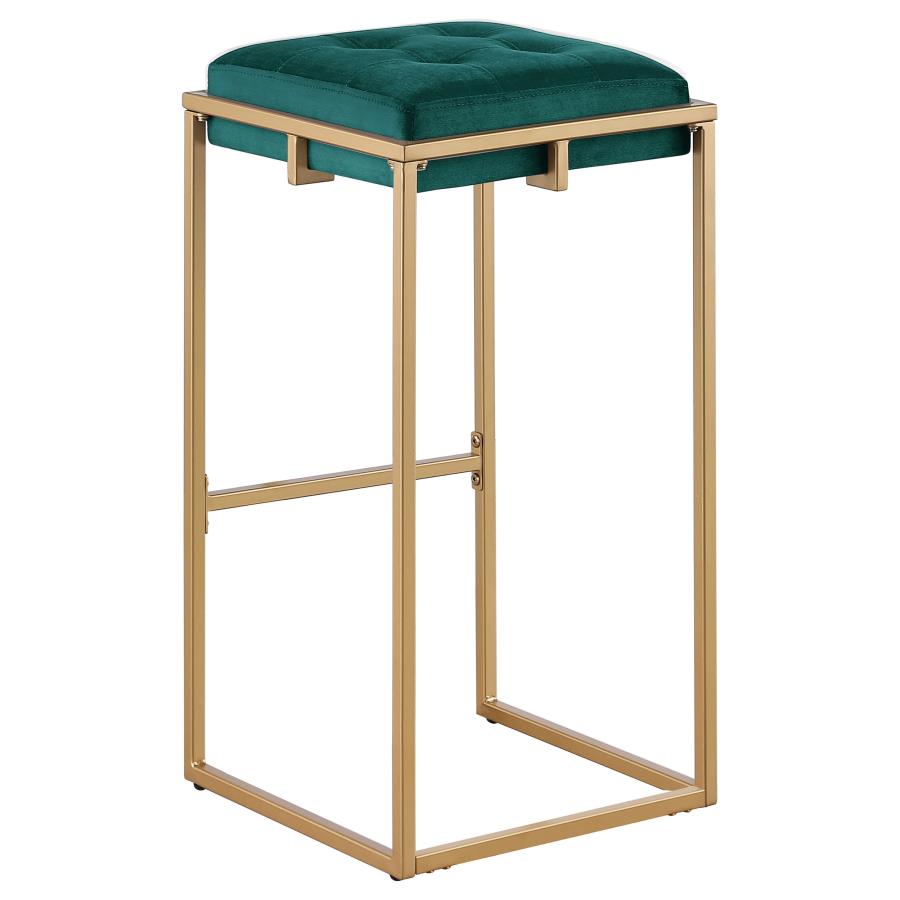 Nadia Upholstered Backless Bar Stool Green (Set of 2)