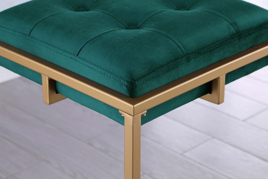 Nadia Upholstered Backless Bar Stool Green (Set of 2)