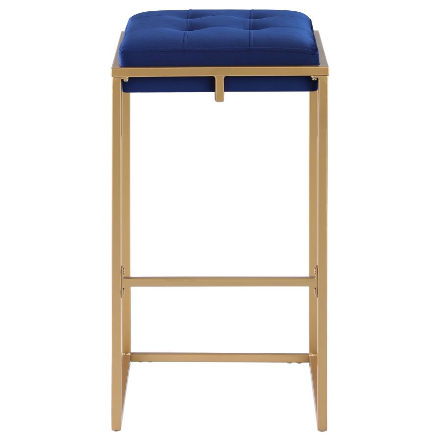 Nadia Upholstered Backless Bar Stool Blue (Set of 2)