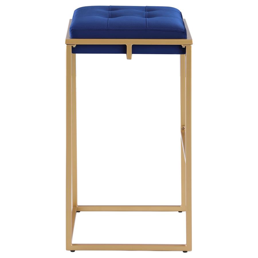 Nadia Upholstered Backless Bar Stool Blue (Set of 2)