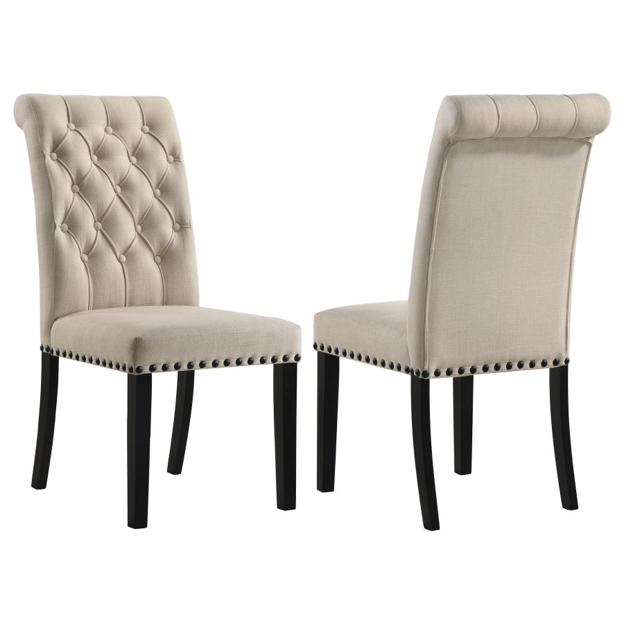 (image for) Alana Fabric Upholstered Dining Side Chair Beige (Set of 2)