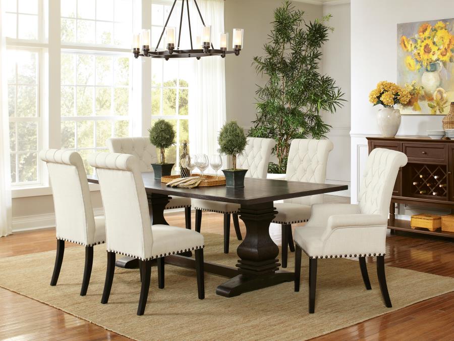 Modal Additional Images for Alana Fabric Upholstered Dining Side Chair Beige (Set of 2)
