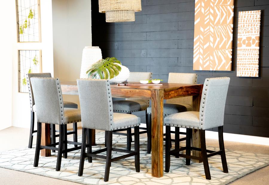 Modal Additional Images for Kentfield Fabric Upholstered Counter Chair Grey (Set of 2)