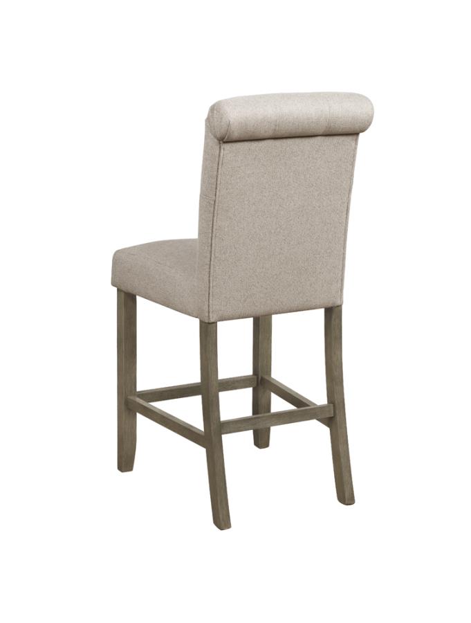 Modal Additional Images for Balboa Fabric Upholstered Counter Chair Beige (Set of 2)