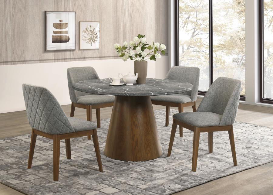 Modal Additional Images for Franklin 50-inch Round Dining Table Grey and Dark Oak