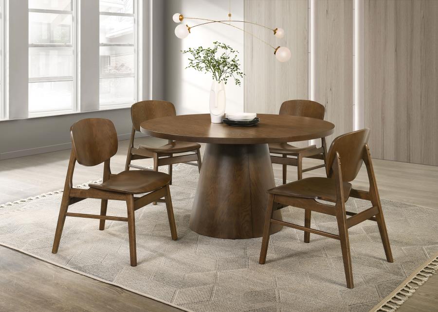 Modal Additional Images for Benford Dining Side Chair Wood Seat Dark Brown (Set of 2)