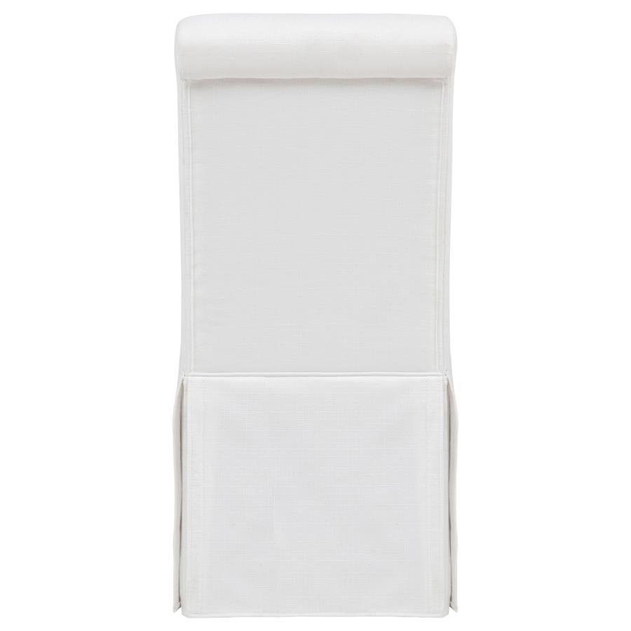 Shawna Upholstered Skirted Side Chair White (Set of 2)