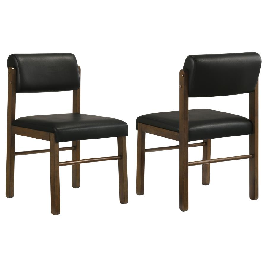 (image for) Kehoe Upholstered Dining Side Chair Black and Walnut (Set of 2)